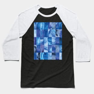 Abstract Minimal Blue Watercolour Mosaic Collage. Baseball T-Shirt